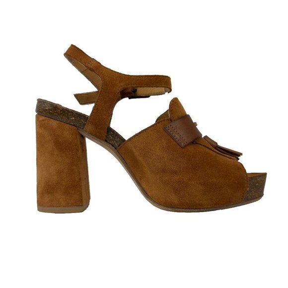 FRED DE LA BRETONNIÈRE Boho 70’s Tan Suede Tassel‎ Platform Sandals sz 36 - Picture 4 of 15